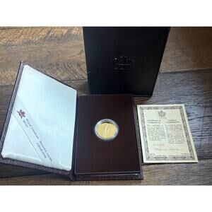 1988 Royal Canadian Mint Uncirculated Proof $100 Gold Coin COA OGP 1/4 Troy oz